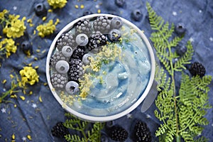 Bright Blue Superfood Smoothie Bowl