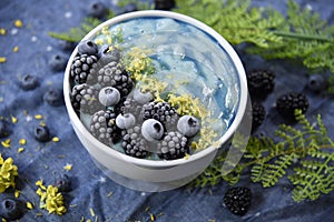 Bright Blue Superfood Smoothie Bowl