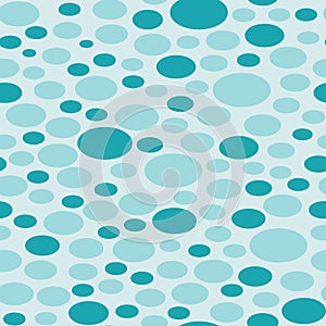 Bright Blue Teal Oval Polkadot Seamless Pattern