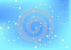 Bright blue tech circles vector background