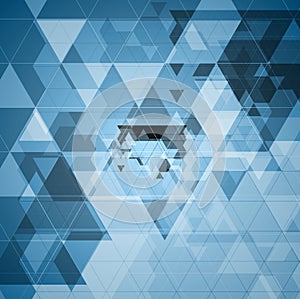 Bright blue tech futuristic triangles design