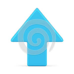 Bright blue up direction arrow success business presentation element realistic 3d icon vector