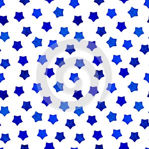 Bright blue watercolor stars background can be copied without any seams. Hand drawing. Vector illustration