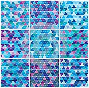 Bright blue winter triangle pattern set