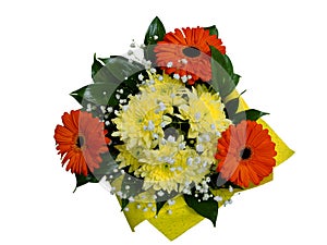 Bright bouquet of flowers-Gerbera Daisies and chrysanthemums