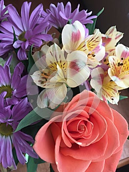 Bright bouquet of spring flowers