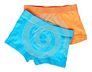 Bright boxer underwear, cotton pants. Isolated background