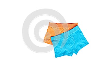 Bright boxer underwear, cotton pants. Isolated background