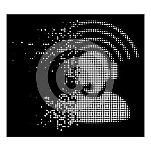 Bright Broken Dot Halftone Operator Radio Signal Icon