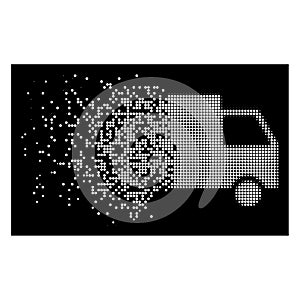 Bright Broken Dotted Halftone Cargo Van Icon