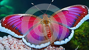 Bright Butterfly Flutters Among Flowers and Leaves in Nature\'s Palette