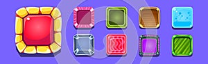Bright Button for Game Interface Design Vector Set