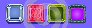 Bright Button for Game Interface Design Vector Set
