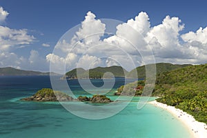 Bright Caribbean Beach Overlook Virgin Islands Horizontal