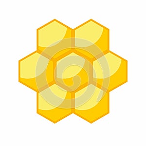 Bright cartoon honeycomb icon. Natural farm product.