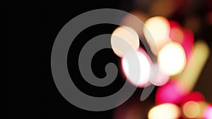 Bright Christmas Red Gold Warm White Bokeh Lights Side Looped Background