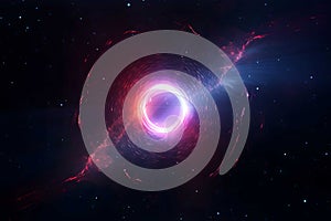bright circle light black hole, sci-fi concept, closeup, Generated AI