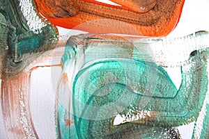 Bright circles and lines drawn by hand. painted texture in colorful colors. Abstract painting.