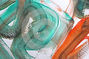 Bright circles and lines drawn by hand. painted texture in colorful colors. Abstract painting.