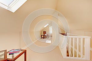 Bright clean attic in the small home.