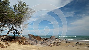 Bright clear blue sky and sea in summer time