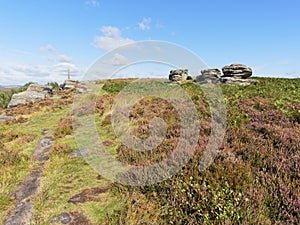 Bright, clear summer day on Birchen Edge.