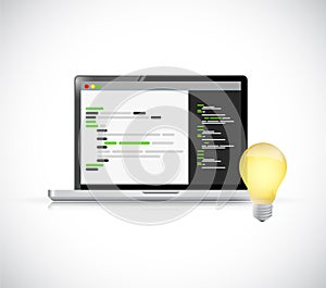bright coding idea concept illustration