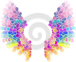 Bright color floral background with wings