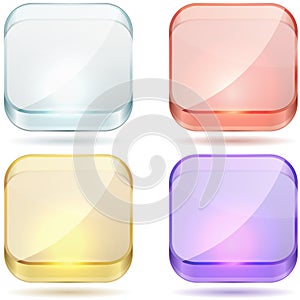 Bright color glass buttons.