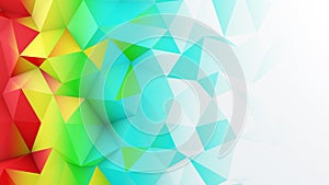 Bright color gradient polygonal surface abstract 3D render