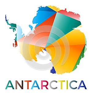 Bright colored Antarctica shape.