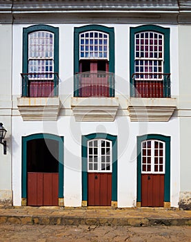 Bright colored facade