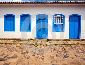 Bright colored facade