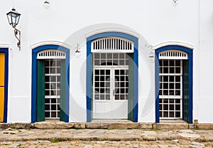 Bright colored facade