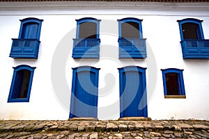 Bright colored facade photo