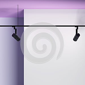 Bright colored interior with white wall. 3d rendering