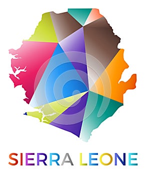 Bright colored Sierra Leone shape.