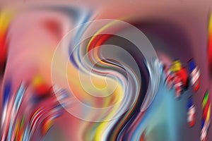 Bright colorful abstract blurred fluid lines, geometries, abstract background, colorful geometries