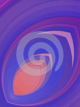 Bright and colorful abstract digital illustration depicting a large rotating blue-orange circle. 3d rendering