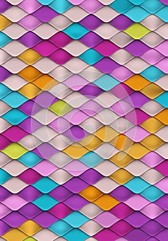 Bright Colorful Background with Fish Scale Texture. Vector Pattern with Squama