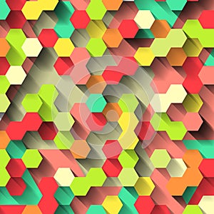 Bright colorful background with hexagons