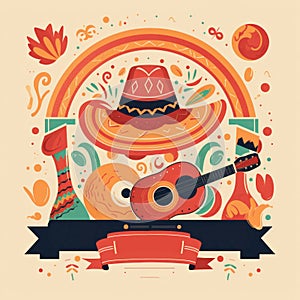 A bright and colorful Cincy de Mayo Illustration.