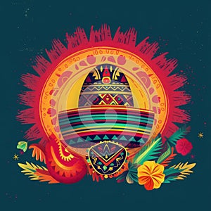 A bright and colorful Cincy de Mayo Illustration.