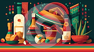 A bright and colorful Cincy de Mayo Illustration.