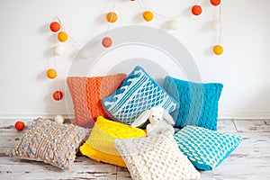 Bright colorful cushions photo