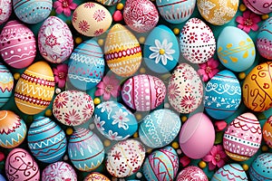 Bright colorful easter eggs,easter background with space for text