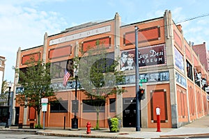 Exterior of the Lucy Desi Museum, exhibits depicting the life of `I love lucy` scenes in her hometown, Jamestown, NY, summer, 2021