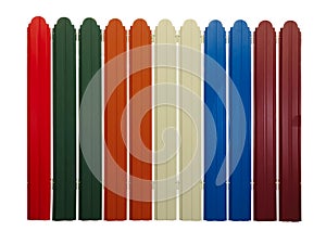 Bright colorful fence isolated on white background