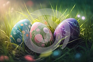 Bright colorful festive Easter eggs background