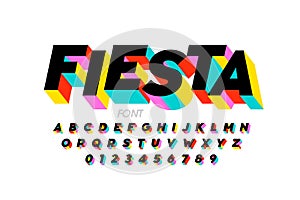Bright colorful festive style font